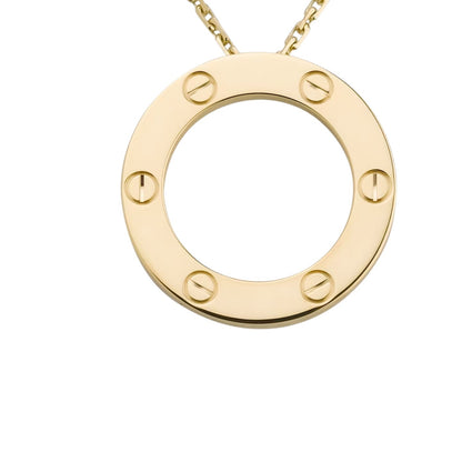 [Garvey]LOVE LARGE CIRCULAR PENDANT NECKLACE