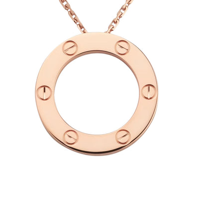 [Garvey]LOVE LARGE CIRCULAR PENDANT NECKLACE