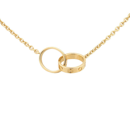 [Garvey]LOVE DOUBLE-RING INTERLOCKED NECKLACE