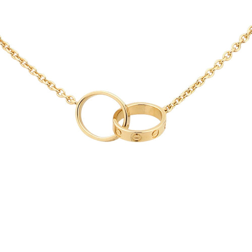 [Garvey]LOVE DOUBLE-RING INTERLOCKED NECKLACE