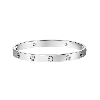 [Garvey]CLASSIC 6.1MM LOVE SINGLE-SCREW CLOSURE BANGLE - 4-DIAMOND