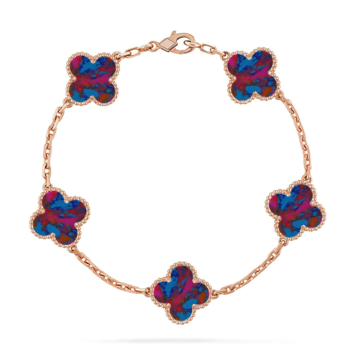 [Garvey ]CLOVER 5 MOTIF COLOR GEMSTONES BRACELET COLLECTION