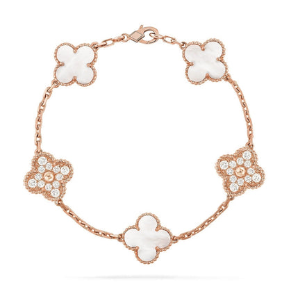[Garvey ]CLOVER WHITE PEARL MOP 5 MOTIF BRACELET COLLECTION