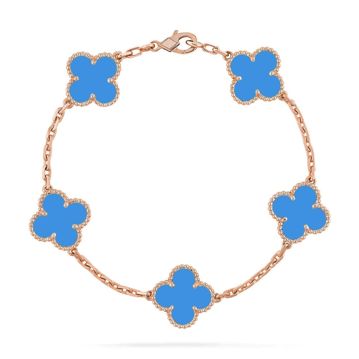 [Garvey ] CLOVER 5 MOTIF BLUE AGATE BRACELET COLLECTION
