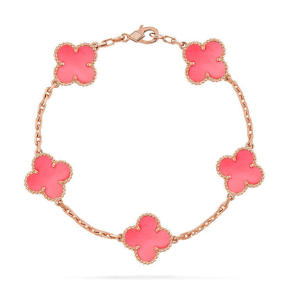 [Garvey ] CLOVER 5 MOTIFS  PINK MOP BRACELET COLLECTION