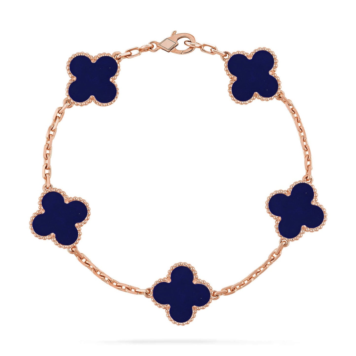 [Garvey]LUCKY CLOVER 5-MOTIF BRACELET - LAPIS LAZULI COLLECTION