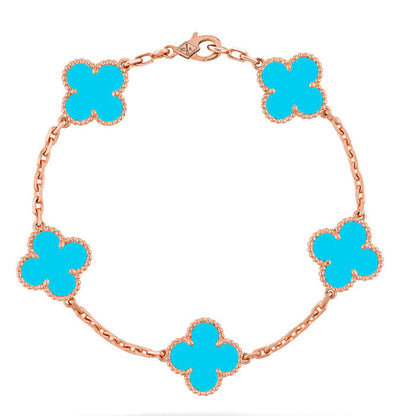 [Garvey ] CLOVER 5 MOTIF TURQUOISE BRACELET COLLECTION