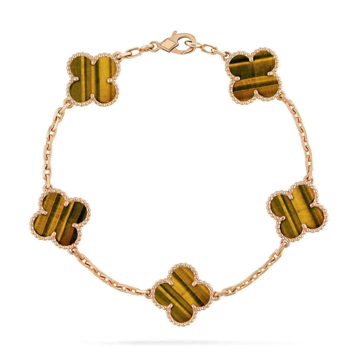 [Garvey ] CLOVER 5 MOTIFS TIGER EYE BRACELET COLLECTION