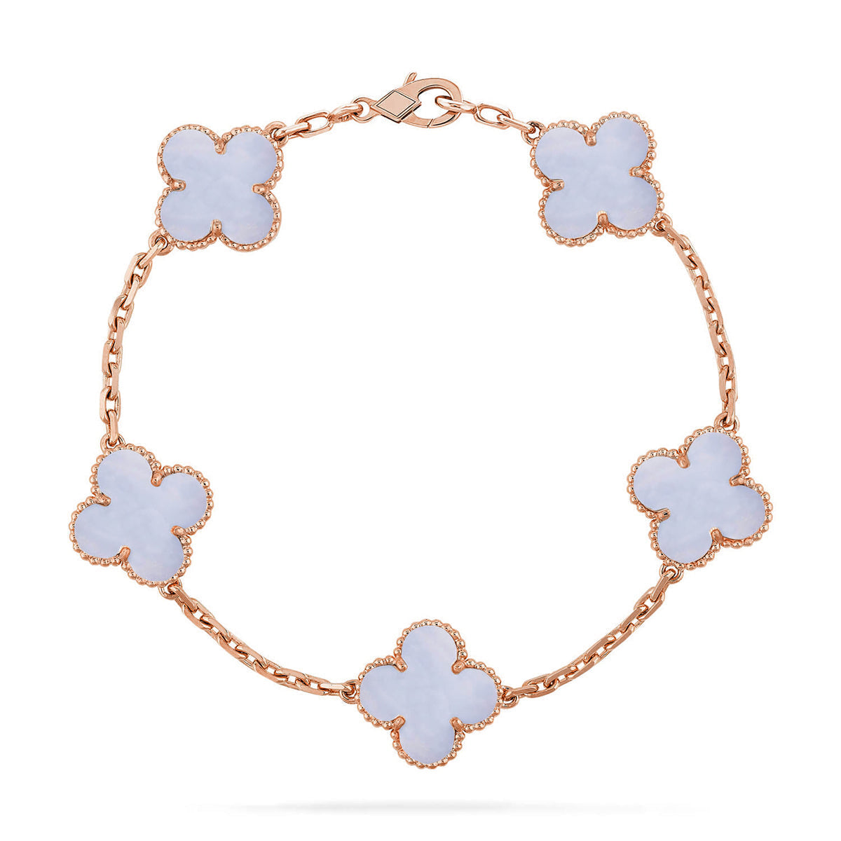 [Garvey ] CLOVER 5 MOTIF PURPLE CHALCEDONY BRACELET COLLECTION