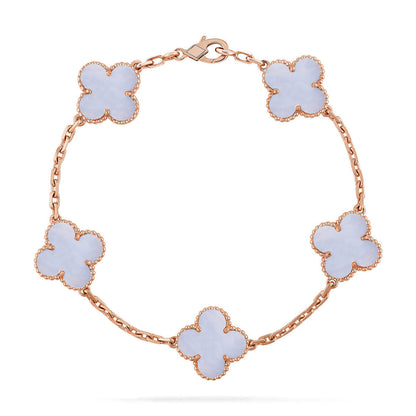 [Garvey ] CLOVER 5 MOTIF PURPLE CHALCEDONY BRACELET COLLECTION