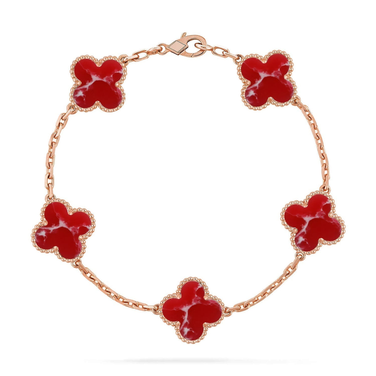 [Garvey ]CLOVER 5 MOTIF RED PATTERN BRACELET COLLECTION