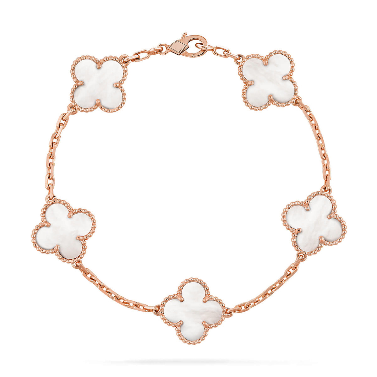 [Garvey ]CLOVER WHITE PEARL MOP 5 MOTIF BRACELET COLLECTION