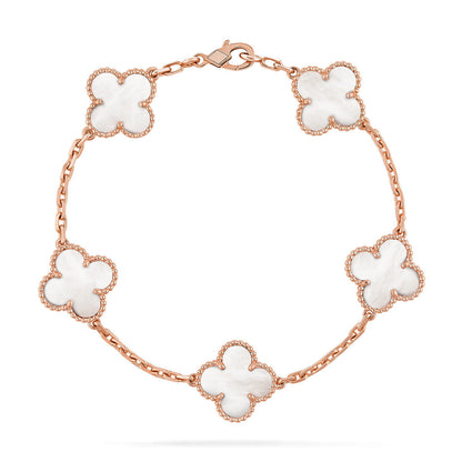 [Garvey ]CLOVER WHITE PEARL MOP 5 MOTIF BRACELET COLLECTION