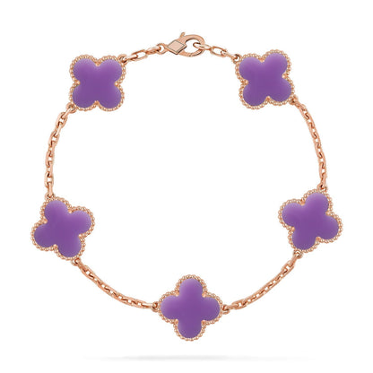 [Garvey ]CLOVER 5 MOTIF LIGHT PURPLE BRACELET COLLECTION