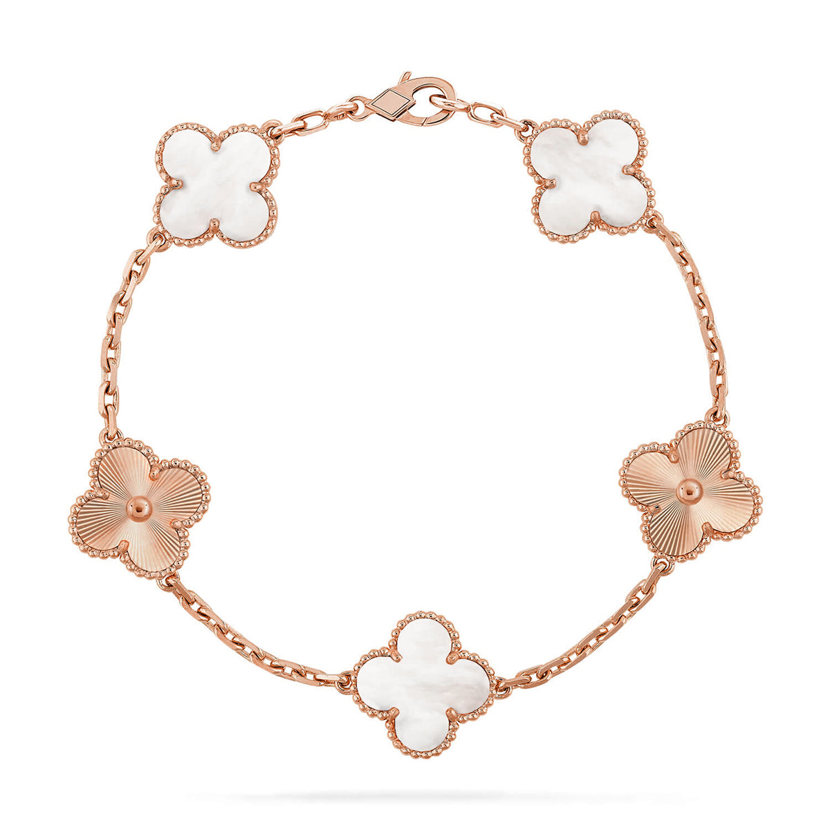 [Garvey ]CLOVER WHITE PEARL MOP 5 MOTIF BRACELET COLLECTION