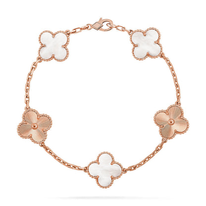 [Garvey ]CLOVER WHITE PEARL MOP 5 MOTIF BRACELET COLLECTION