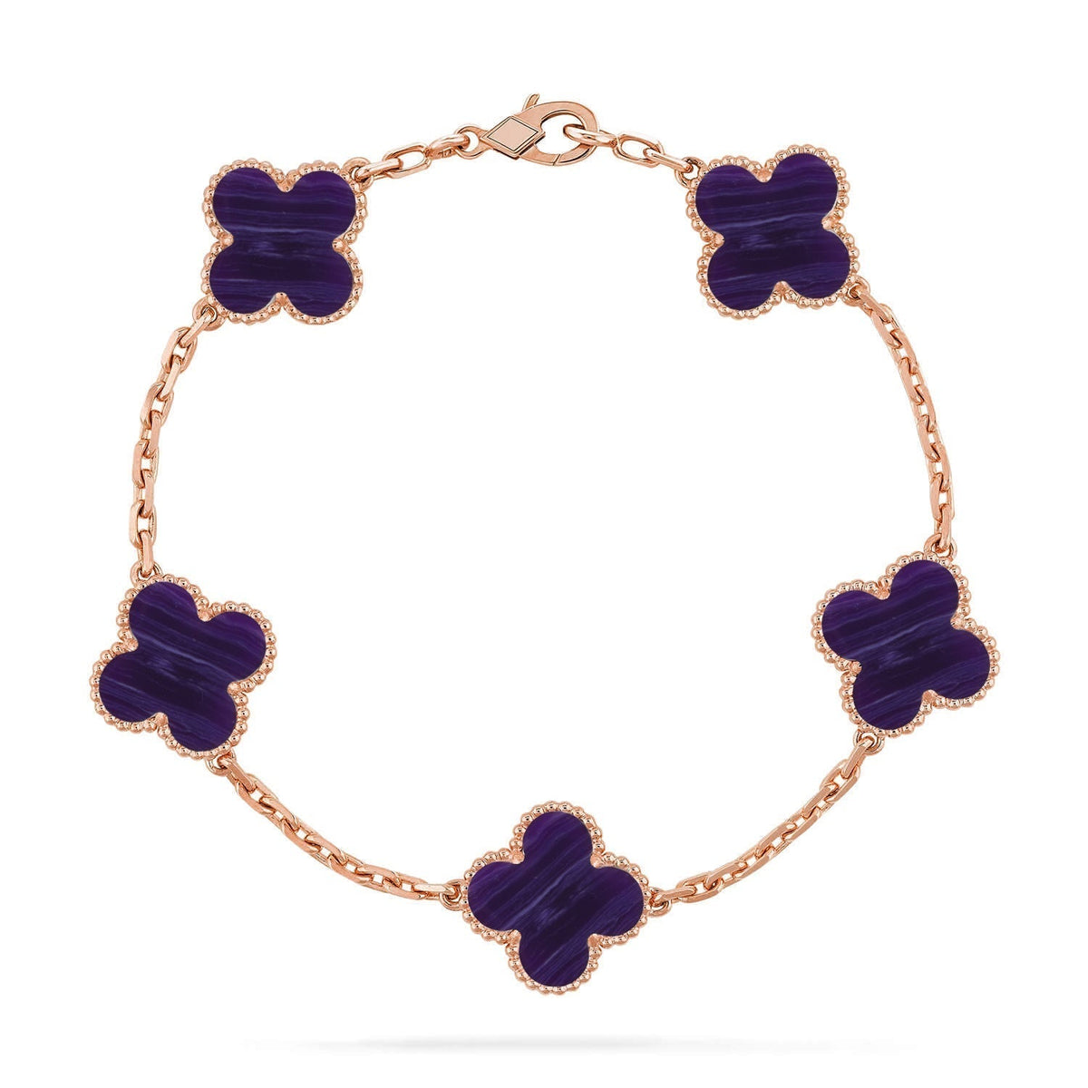 [Garvey ]CLOVER 5 MOTIF PURPLE STRIPES BRACELET COLLECTION