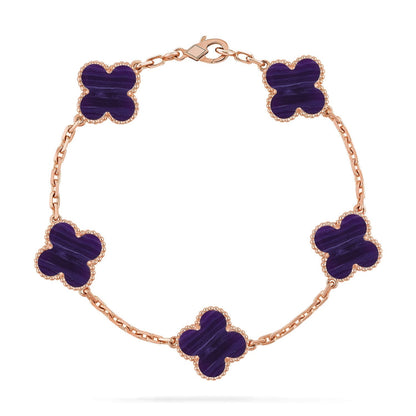 [Garvey ]CLOVER 5 MOTIF PURPLE STRIPES BRACELET COLLECTION
