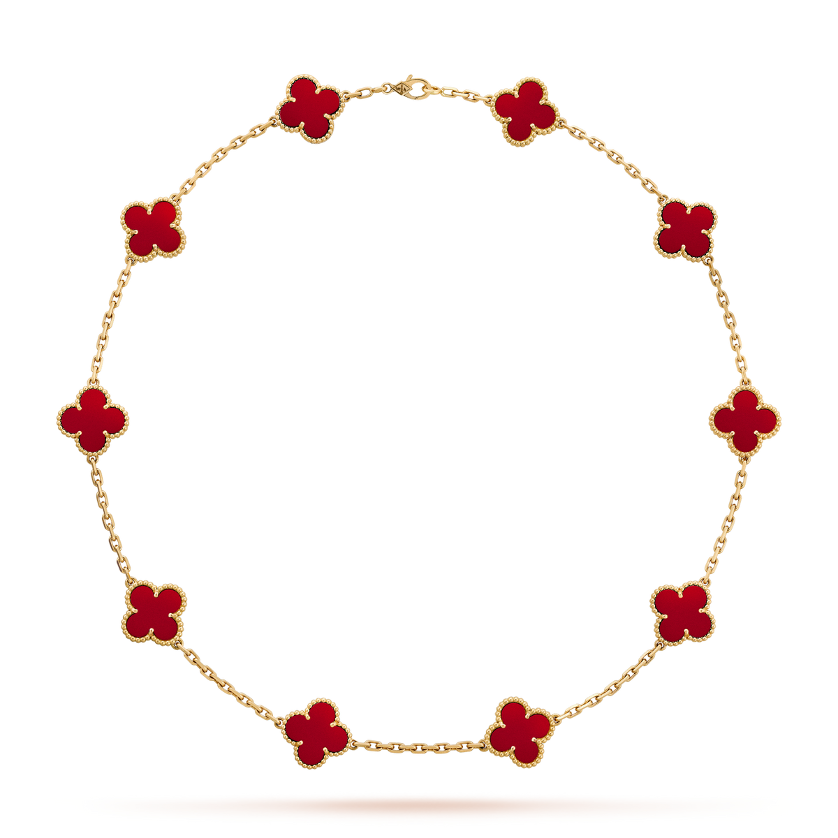 [Garvey ]CLOVER 10 MOTIFS CARNELIAN NECKLACE