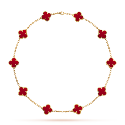 [Garvey ]CLOVER 10 MOTIFS CARNELIAN NECKLACE