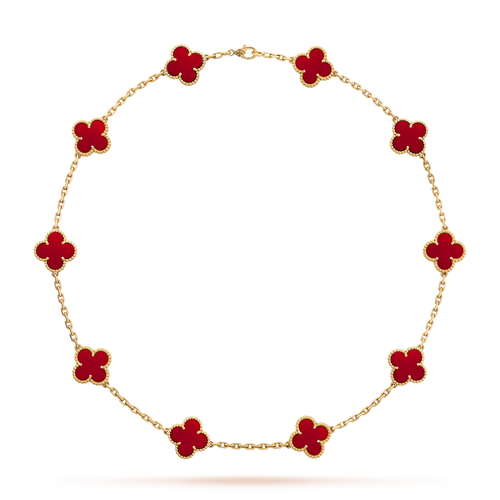 [Garvey ]CLOVER 10 MOTIFS CARNELIAN NECKLACE