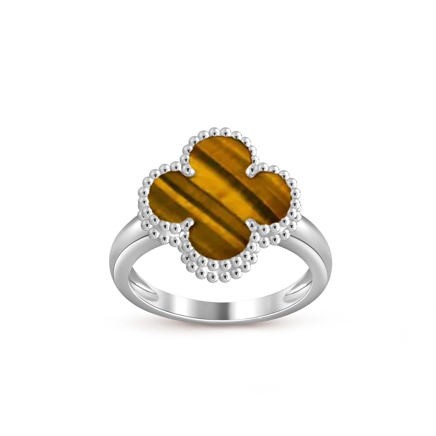 [Garvey]LUCKY CLOVER VINTAGE WHITE GOLD RING COLLECTION