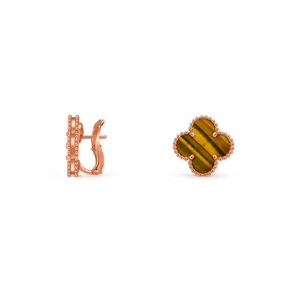 [Garvey]15MM CLOVER FLOWER STUD EARRINGS ROSE GOLD COLLECTION