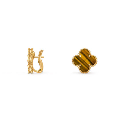 [Garvey]15MM CLOVER FLOWER STUD EARRINGS GOLD COLLECTION