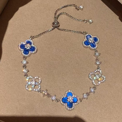 [Garvey ]CLOVER 5 MOTIF PINK BLUE RED WHITE BRACELET