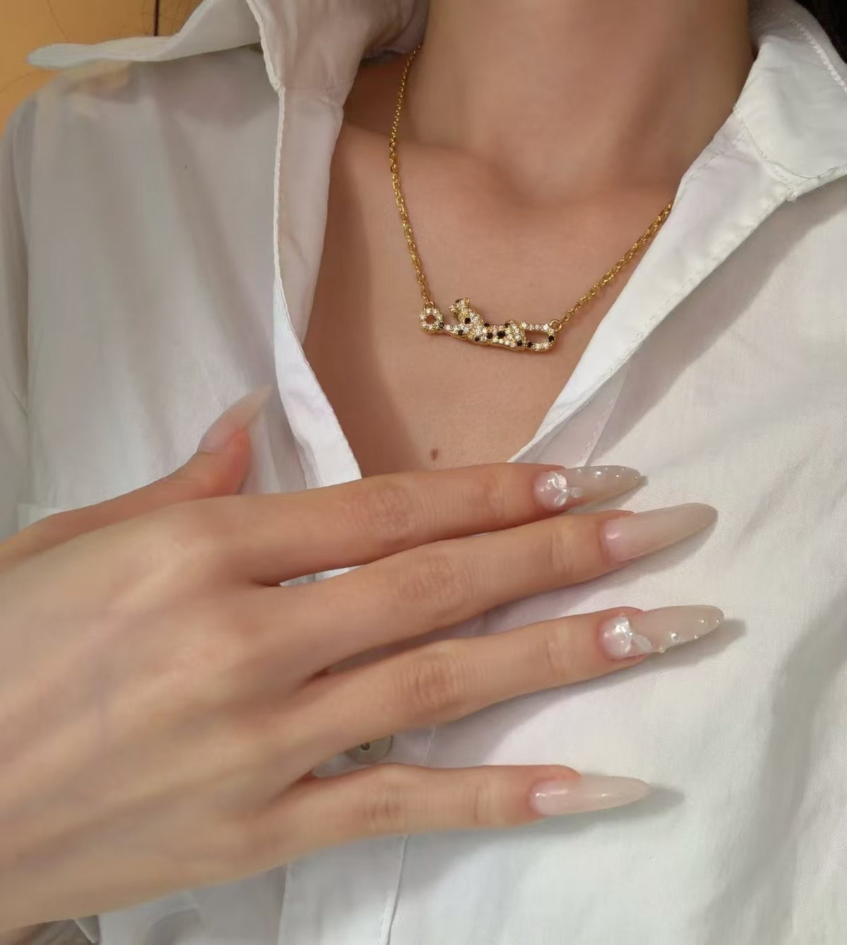 [Garvey]PANTHER FULL DIAMOND CLASSIC CLAVICLE NECKLACE