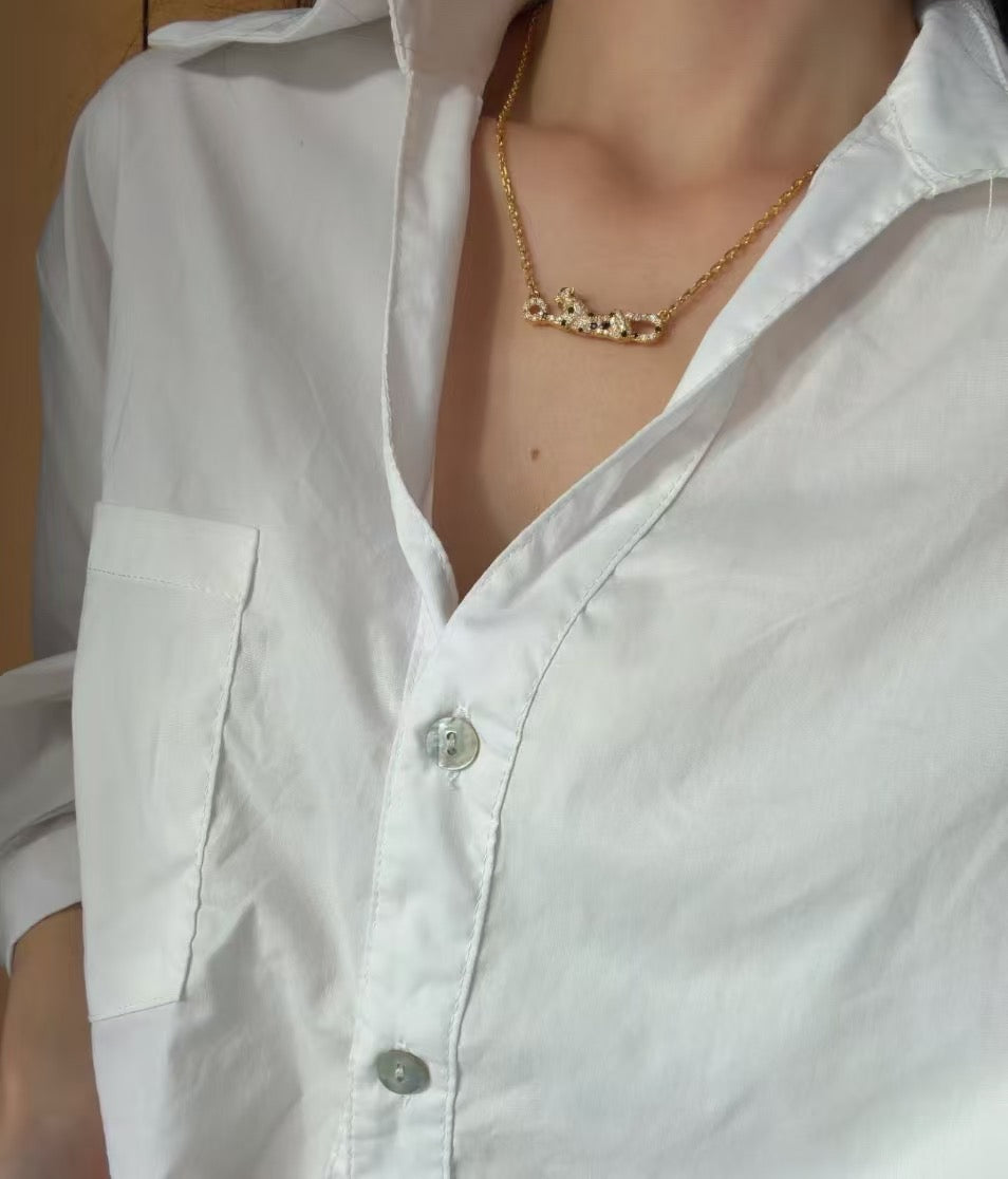 [Garvey]PANTHER FULL DIAMOND CLASSIC CLAVICLE NECKLACE