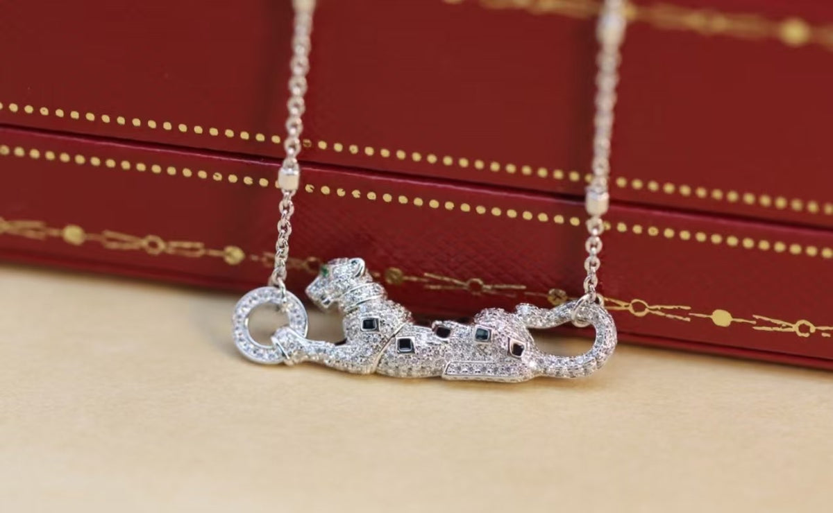 [Garvey]PANTHER FULL DIAMOND CLASSIC CLAVICLE NECKLACE