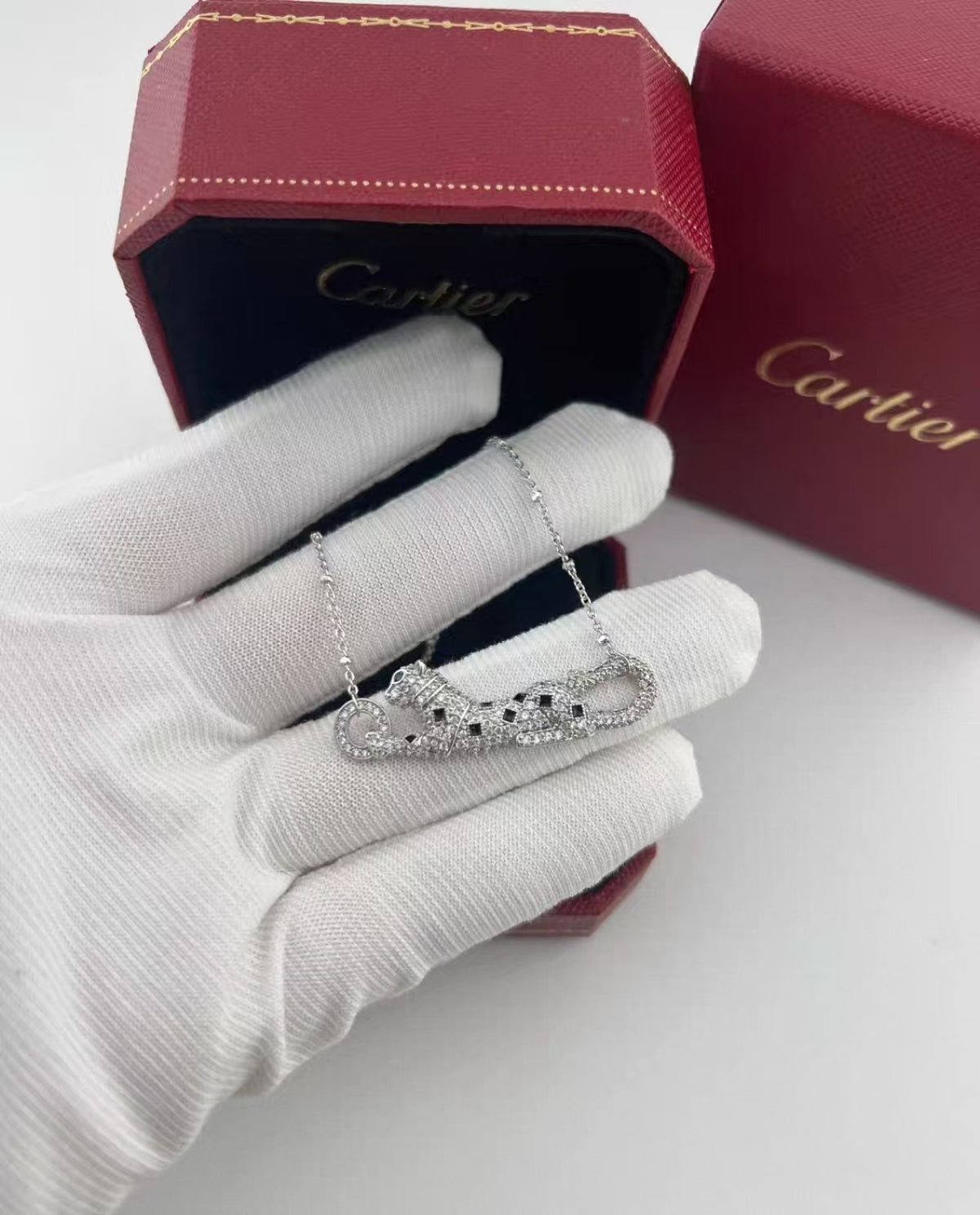[Garvey]PANTHER FULL DIAMOND CLASSIC CLAVICLE NECKLACE
