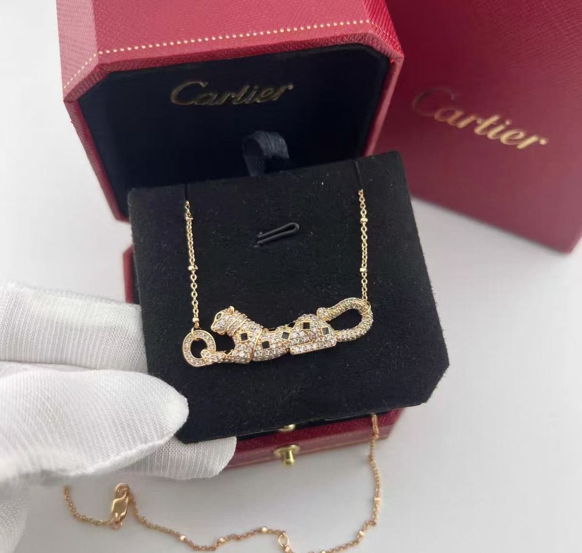 [Garvey]PANTHER FULL DIAMOND CLASSIC CLAVICLE NECKLACE