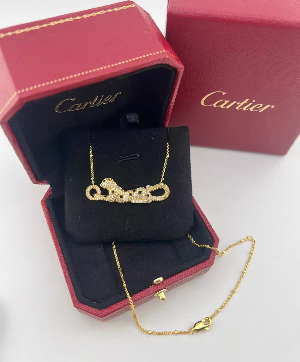[Garvey]PANTHER FULL DIAMOND CLASSIC CLAVICLE NECKLACE