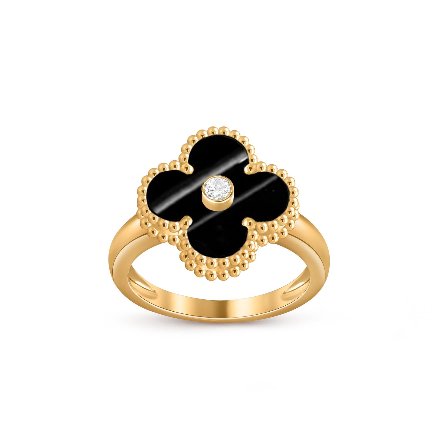 [Garvey]LUCKY CLOVER DIAMOND-ACCENT GOLD RING COLLECTION