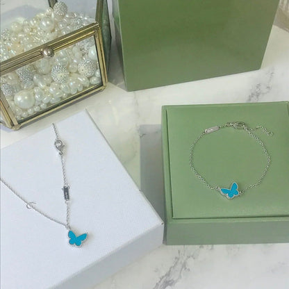 [Garvey ]BUTTERFLY TURQUOISE BUTTERFLY BRACELET SILVER