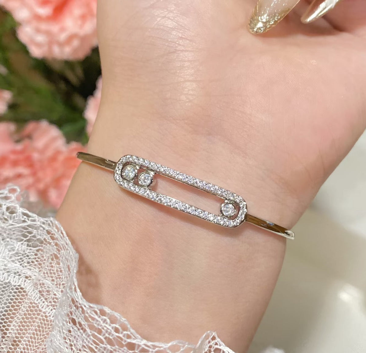 [Garvey]Move Pav¨¦ Diamond Bangle Bracelet M