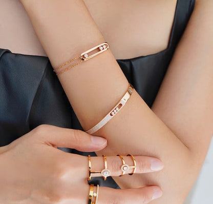 [Garvey]Move Noa Rose Gold Pav¨¦ Diamond Bangle Bracelet