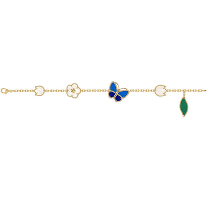 [Garvey]SPRING ENCHANTMENT BUTTERFLY & FLORAL CHARM BRACELET