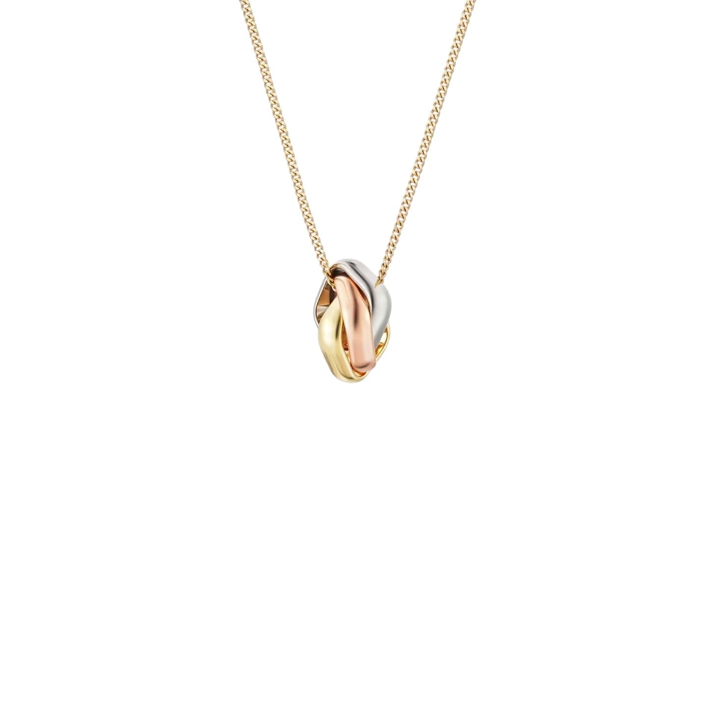 [Garvey]TRI-COLOR SQUARE RING NECKLACE