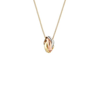 [Garvey]TRI-COLOR SQUARE RING NECKLACE