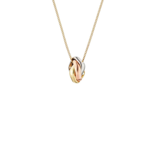 [Garvey]TRI-COLOR SQUARE RING NECKLACE