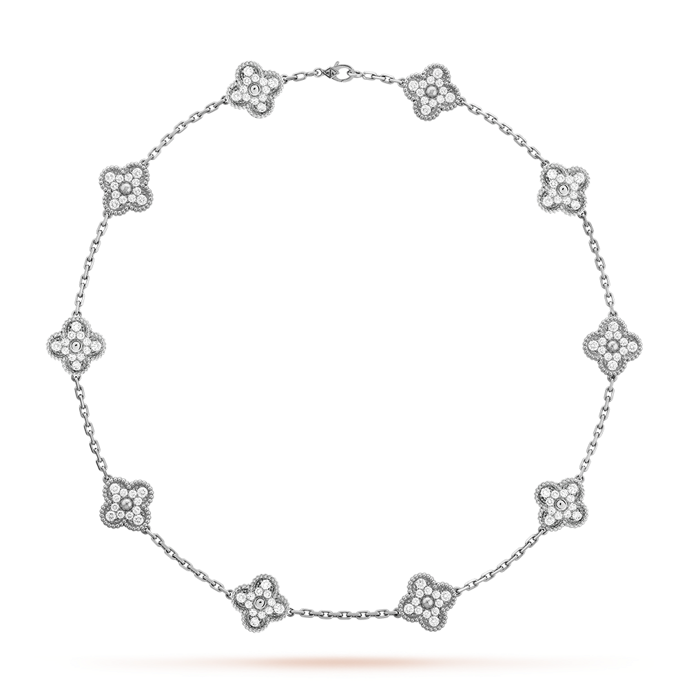 [Garvey ]CLOVER 10 MOTIFS DIAMOND NECKLACE