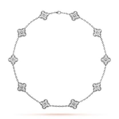 [Garvey ]CLOVER 10 MOTIFS DIAMOND NECKLACE