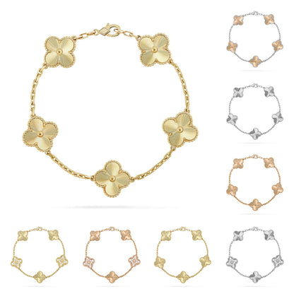 [Garvey]LUCKY CLOVER 5-MOTIF BRACELET - LASER COLLECTION