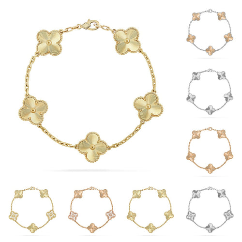 [Garvey]LUCKY CLOVER 5-MOTIF BRACELET - LASER COLLECTION