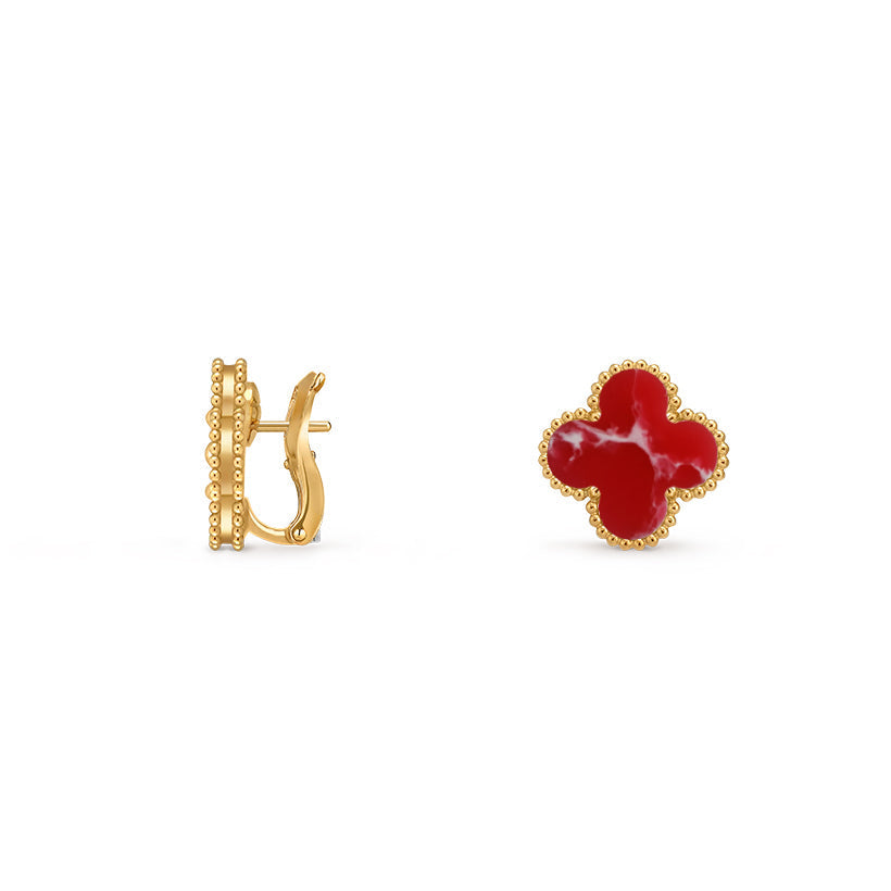 [Garvey]15MM CLOVER FLOWER STUD EARRINGS GOLD COLLECTION