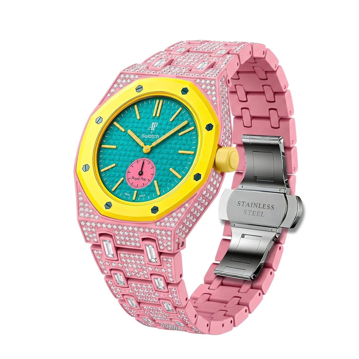 [Garvey]Royal Oak Pop Exclusive Bioceramic Case & Bioceramic Strap Full Diamond