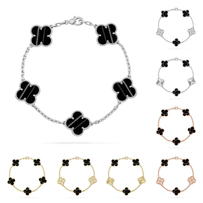 [Garvey]LUCKY CLOVER 5-MOTIF BRACELET - PULSE STONE COLLECTION